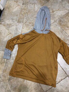 Mustard Yellow & Gray Hoodie - Size XXL